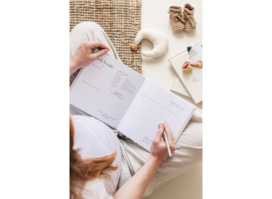 Invulboekjes zwanger 9 maandenboek taupe