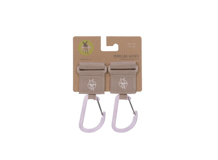 Lässig Stroller Hooks 2 pcs beige