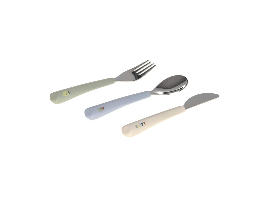 Lassig cutlery set silicone handle lemon