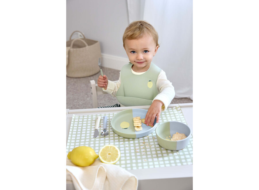 Lassig cutlery set silicone handle cherry