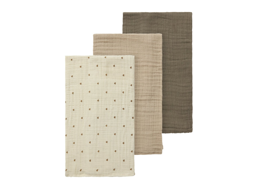 Lil' Atelier Fergie 3Pack Nappies Turtledove Pigeon/Sepia Tint