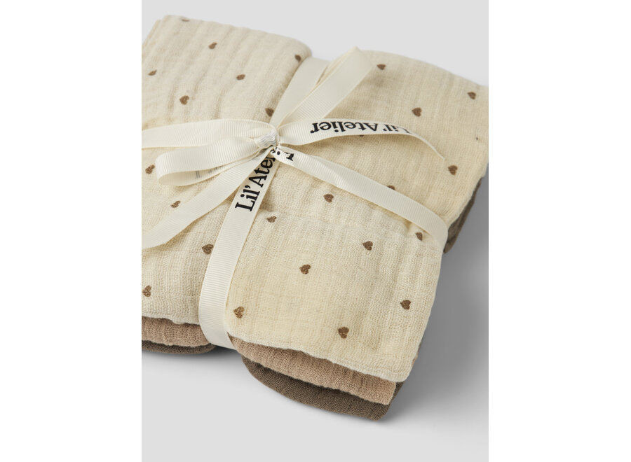 Lil' Atelier Fergie 3Pack Nappies Turtledove Pigeon/Sepia Tint