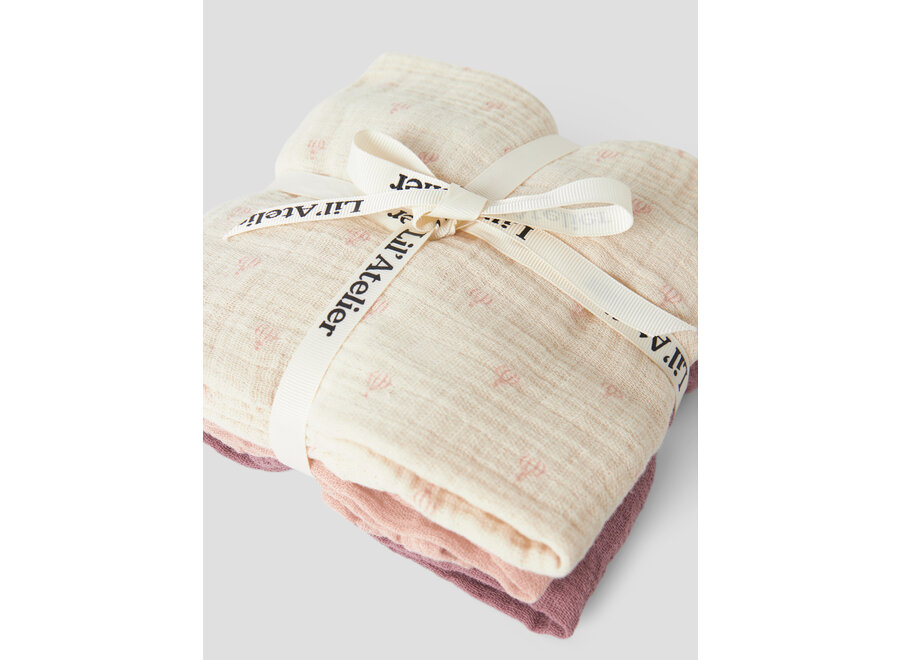 Lil' Atelier Fergie 3Pack Nappies Turtledove Nostalgia Rose/Cameo Rose