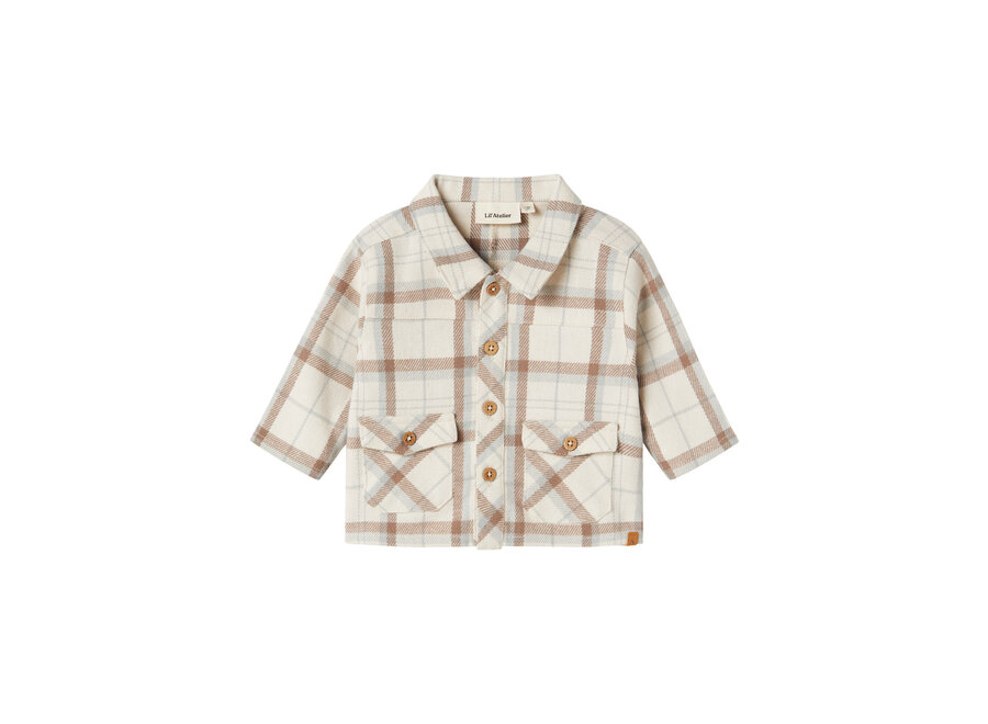 Lil' Atelier Otis Ls Loose Shirt Jacket Turtledove