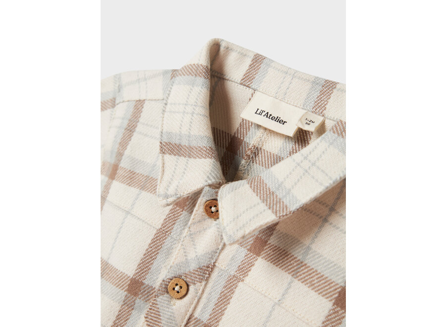 Lil' Atelier Otis Ls Loose Shirt Jacket Turtledove