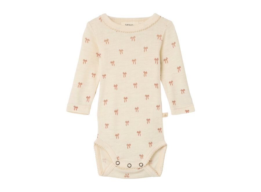 Lil Atelier Gavo wool body ls turtledove melange