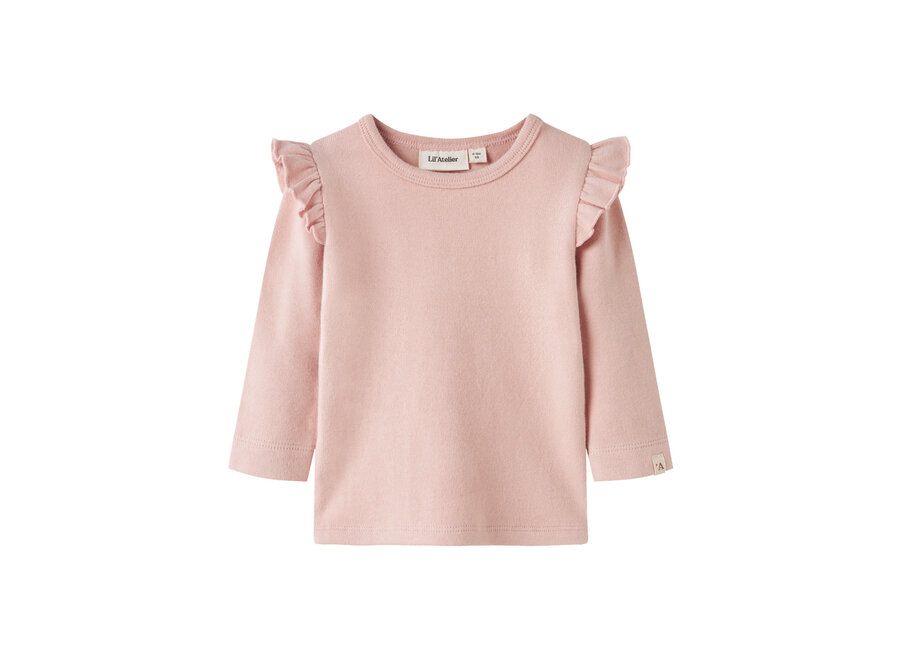 Lil' Atelier Thora Hyk Ls Slim Top Cameo Rose