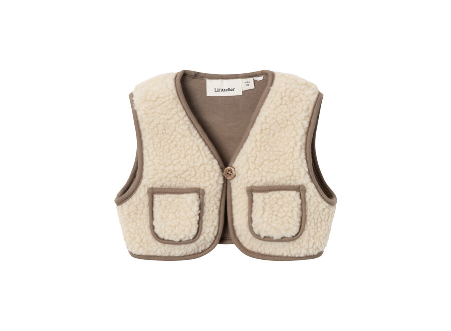 Lil' Atelier Jono Rlx Sherpa Vest Lil Birch