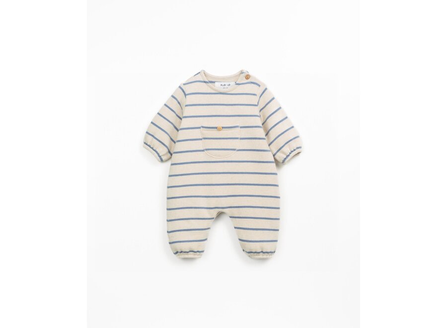 PU Jumpsuit Fleece stripe