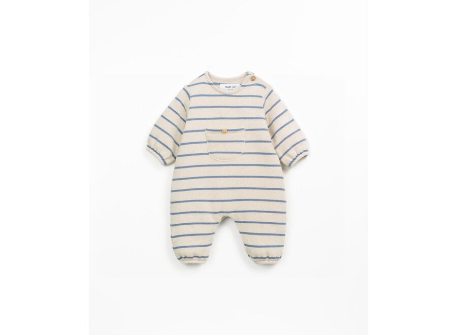 PU Jumpsuit Fleece stripe
