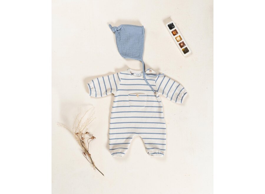PU Jumpsuit Fleece stripe