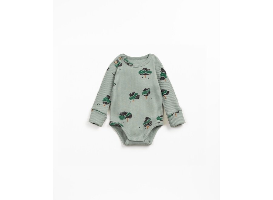 PU Romper Print Tree print