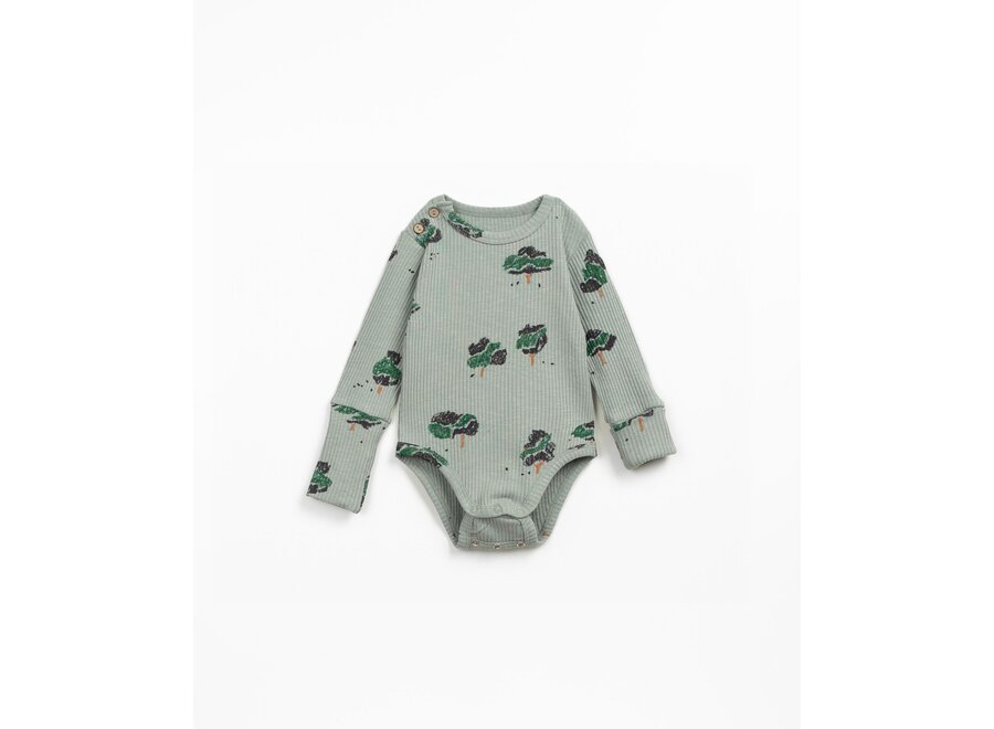 PU Romper Print Tree print