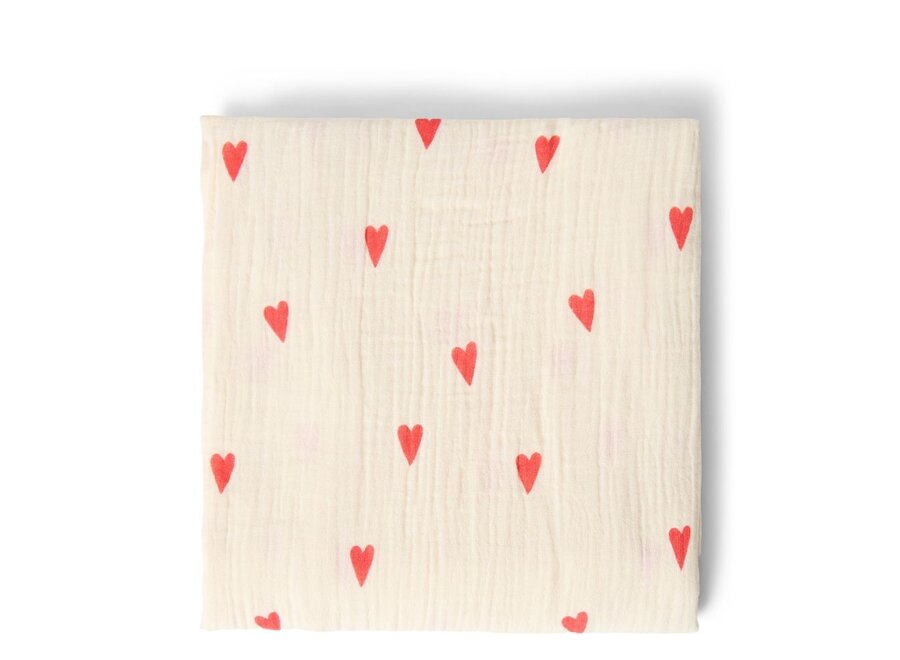Studio Noos Swaddle Large hearts Beige