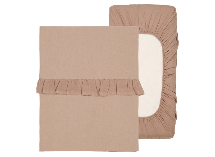 Koeka wieglaken en hoeslaken Faro Caffe 80x100