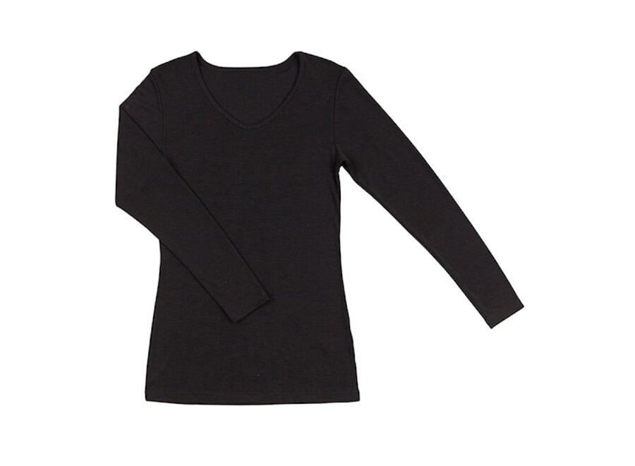 Joha wollen Longsleeve v-hals Black