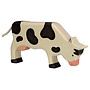 Holztiger Koe, grazend, zwart. 18,5 cm