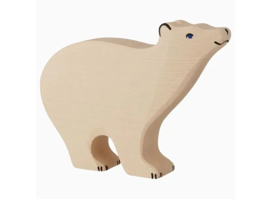 Holztiger ijsbeer groot 15cm