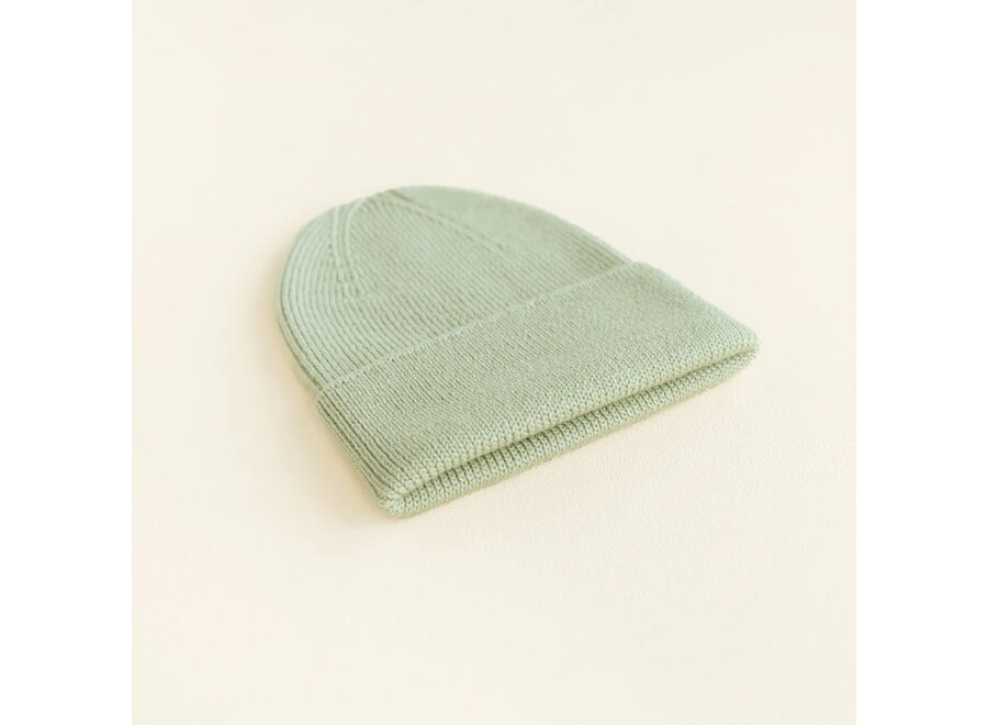 Hvid Fonzie beanie mint 0-6m