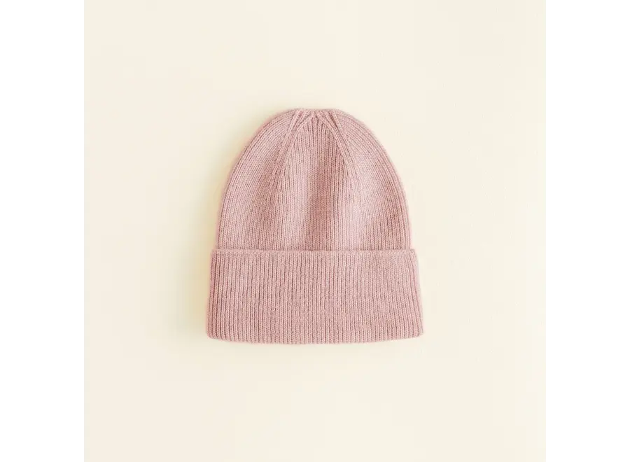 Hvid Fonzie beanie NEWBORN powder