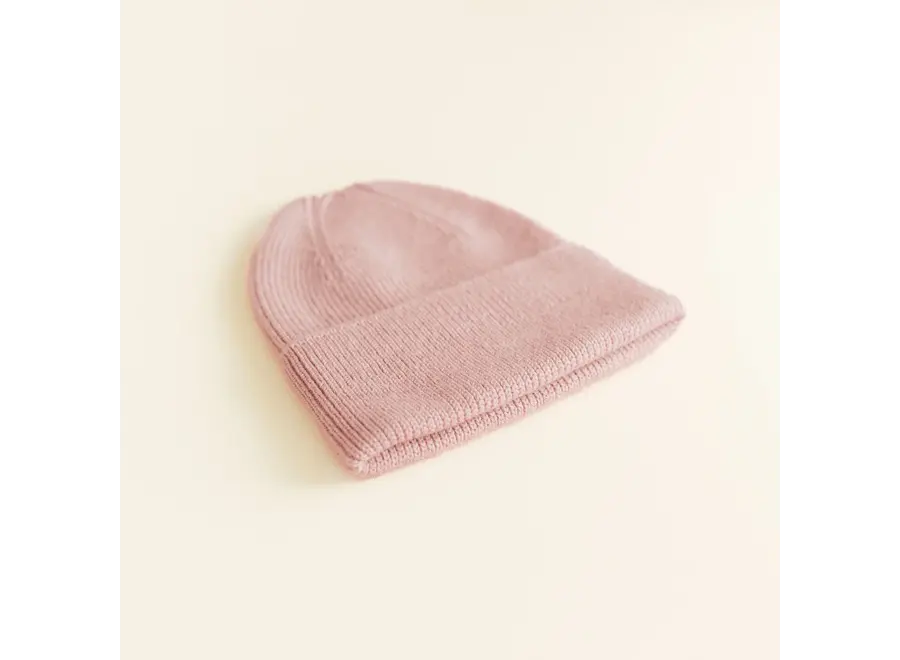 Hvid Fonzie beanie NEWBORN powder