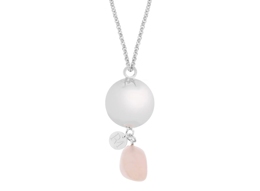Linn rose quartz-Bola pregnancy necklace