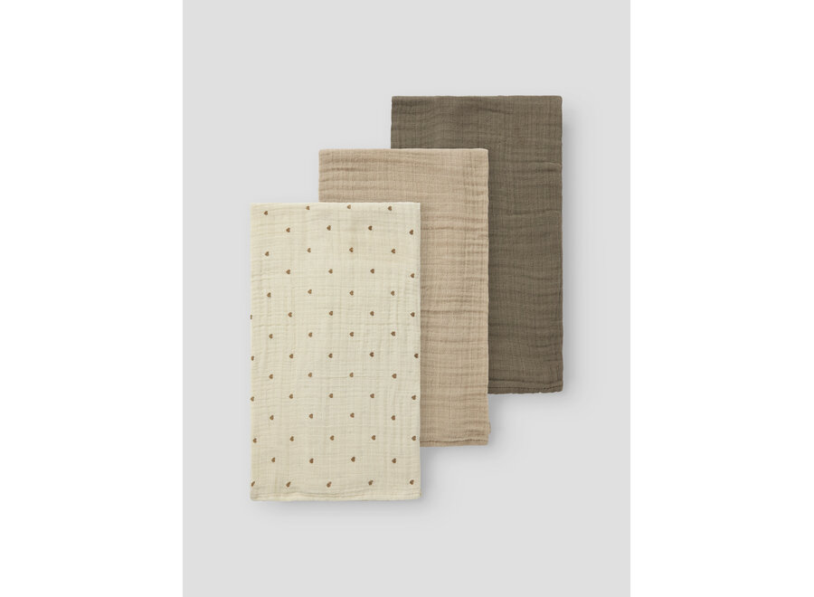 Lil' Atelier ISLEY 3PACK NAPPIES Turtledove OXFORD TAN / SEPIA TINT