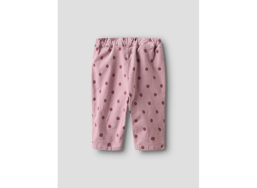 Lil' Atelier Somba Cord Pant Violet Ice Dots