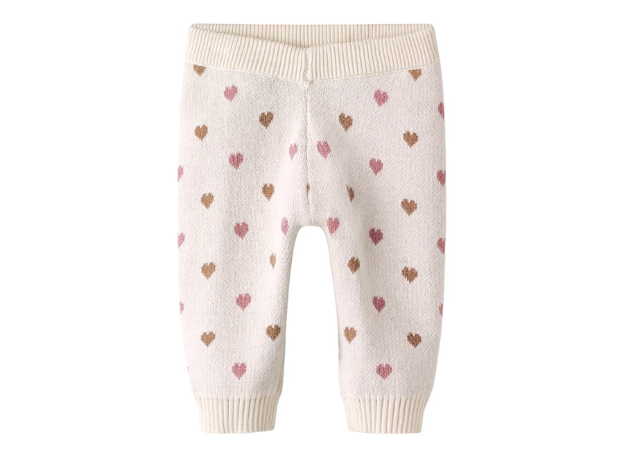 Lil' Atelier Saran Knit Pant Heart Turtledove Sepia Tint