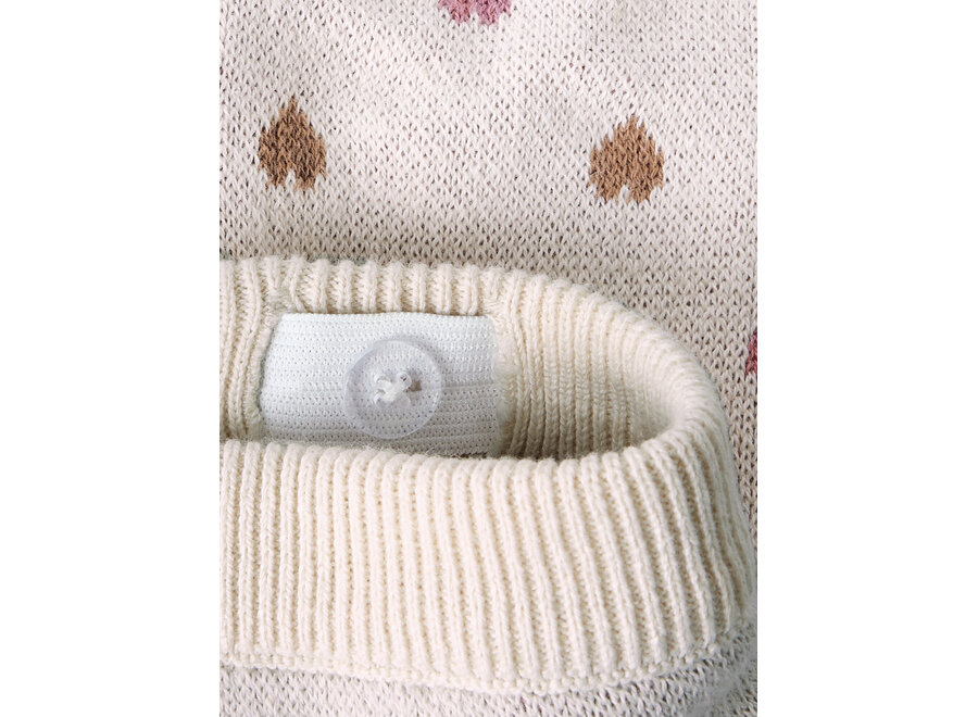 Lil' Atelier Saran Knit Pant Heart Turtledove Sepia Tint