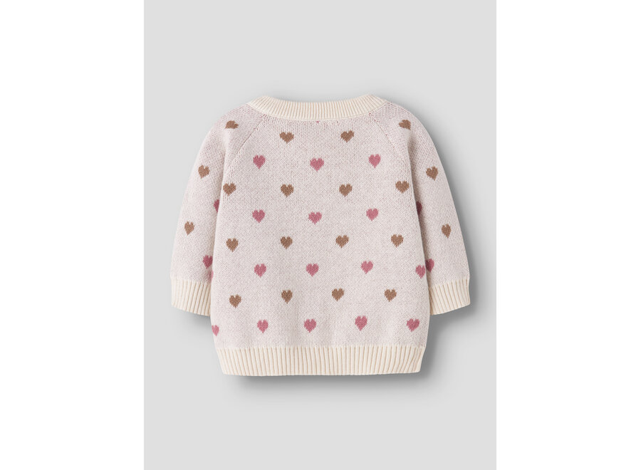 Lil' Atelier Saran Knit Card Heart Turtledove Sepia Tint
