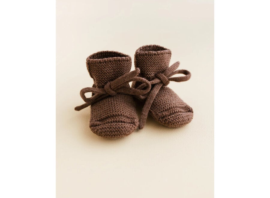 Hvid Slofjes-Merino wol Mocha
