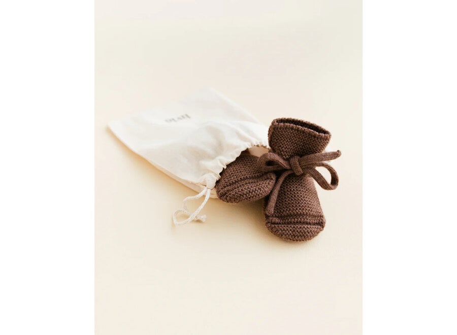 Hvid Slofjes-Merino wol Mocha