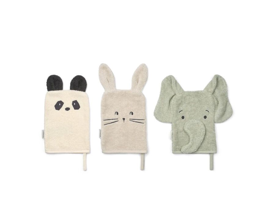 Liewood Sylvester Washcloth 3p Dove blue mix