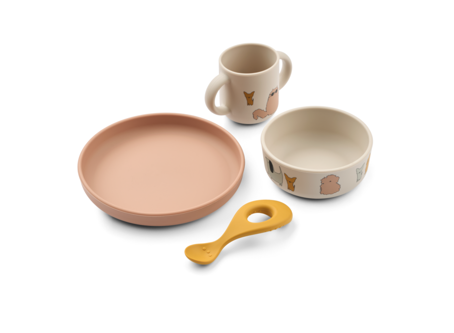 LW Vivi Tableware Set Cats and Dogs / Sandy