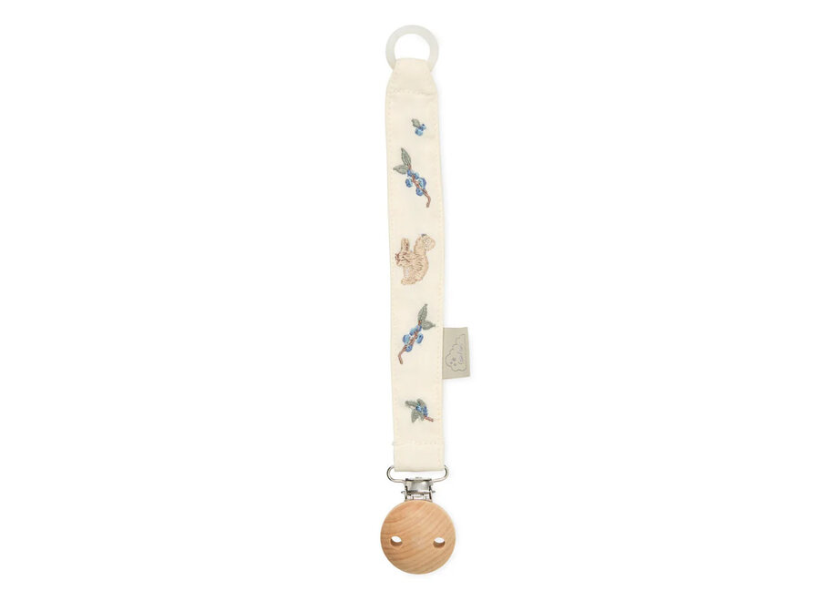 CC Embroidered Pacifier Holder Blueberries
