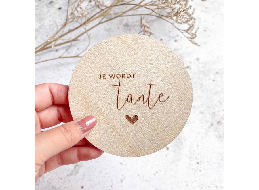 Fien & Feau Houten cirkel - Je wordt tante