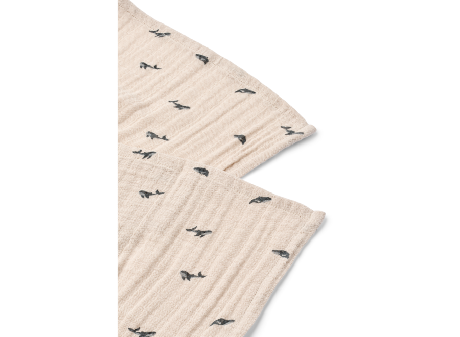 Liewood swaddle 2 p Mini whale / Sandy
