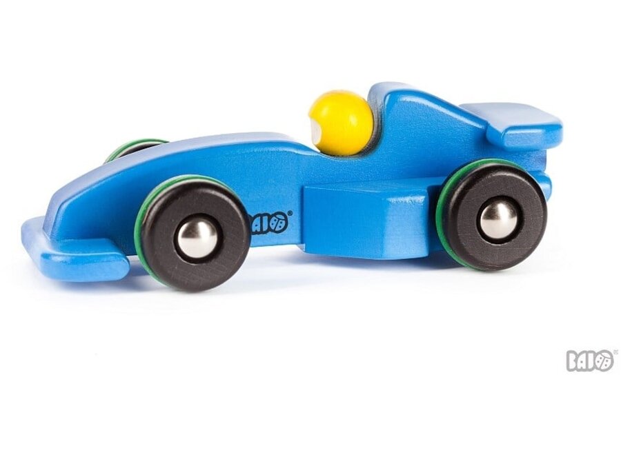 BAJO houten Racewagen blauw