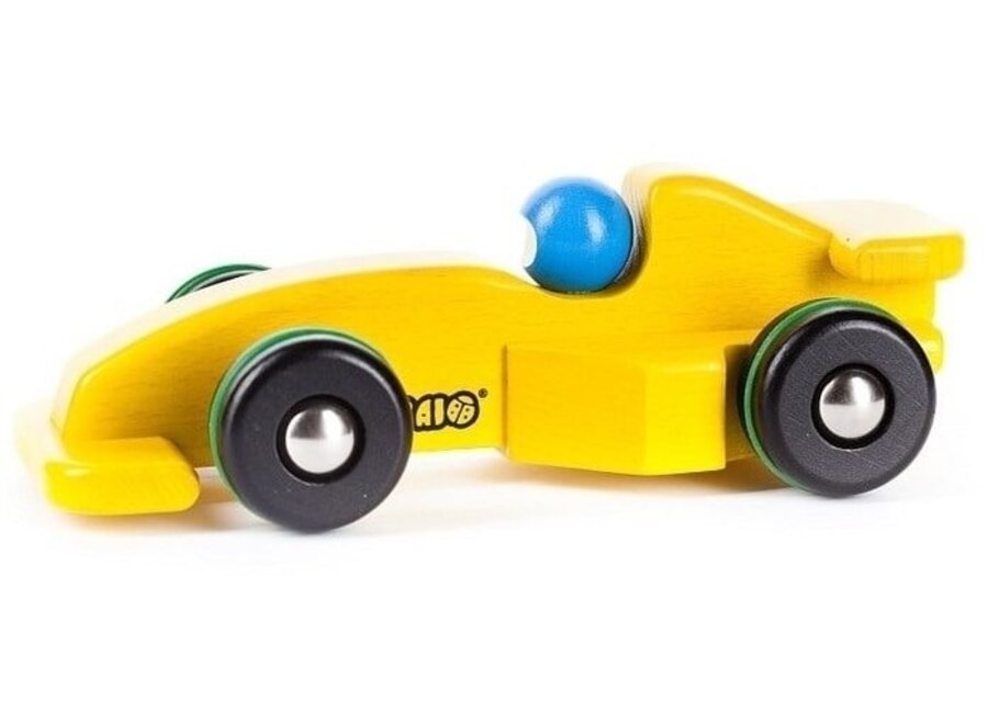 BAJO houten Racewagen geel