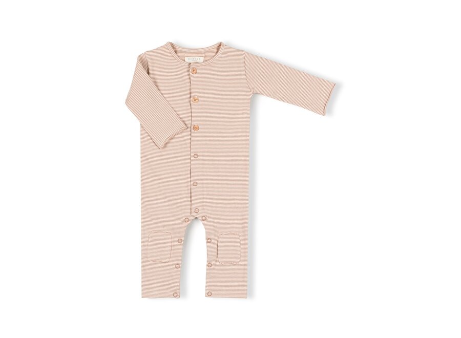 Nixnut Butt onesie Biscuit stripe