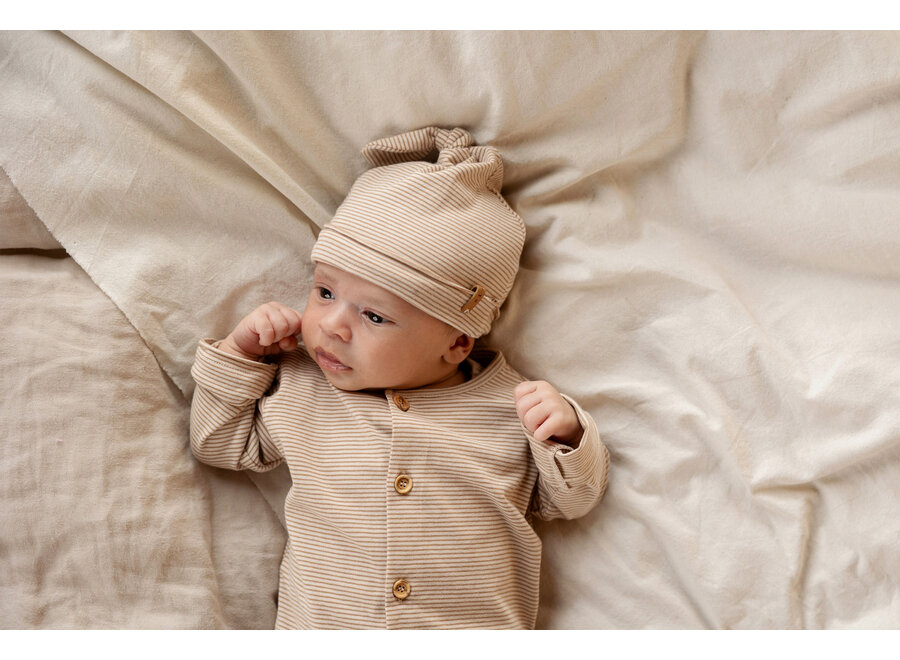 Nixnut Butt onesie Biscuit stripe