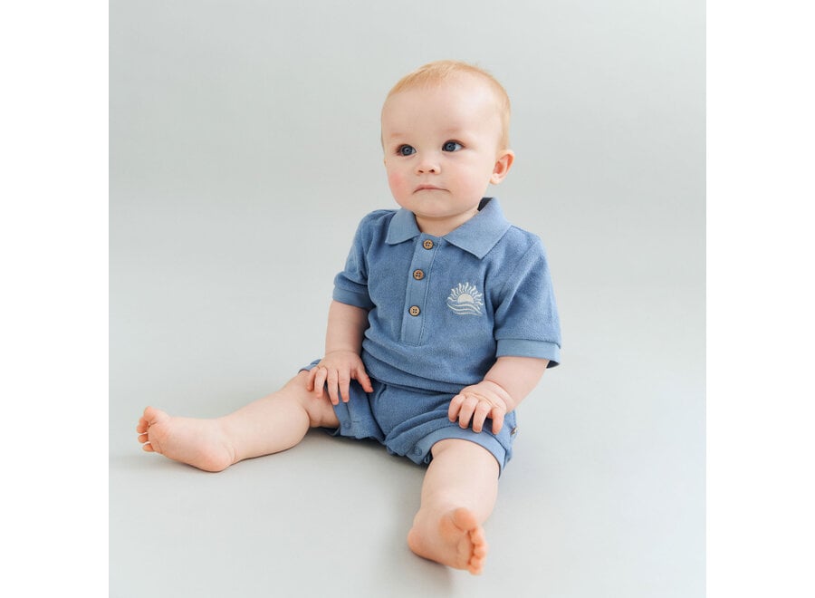 Wheat Playsuit Sully Faded Denim