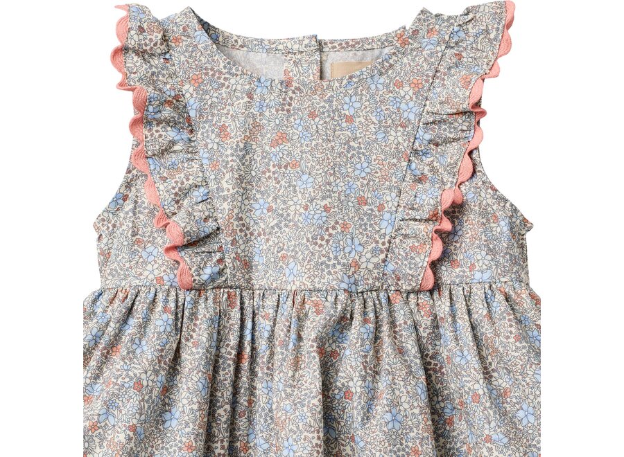 Wheat Dress Sofia Air Blue Flowers