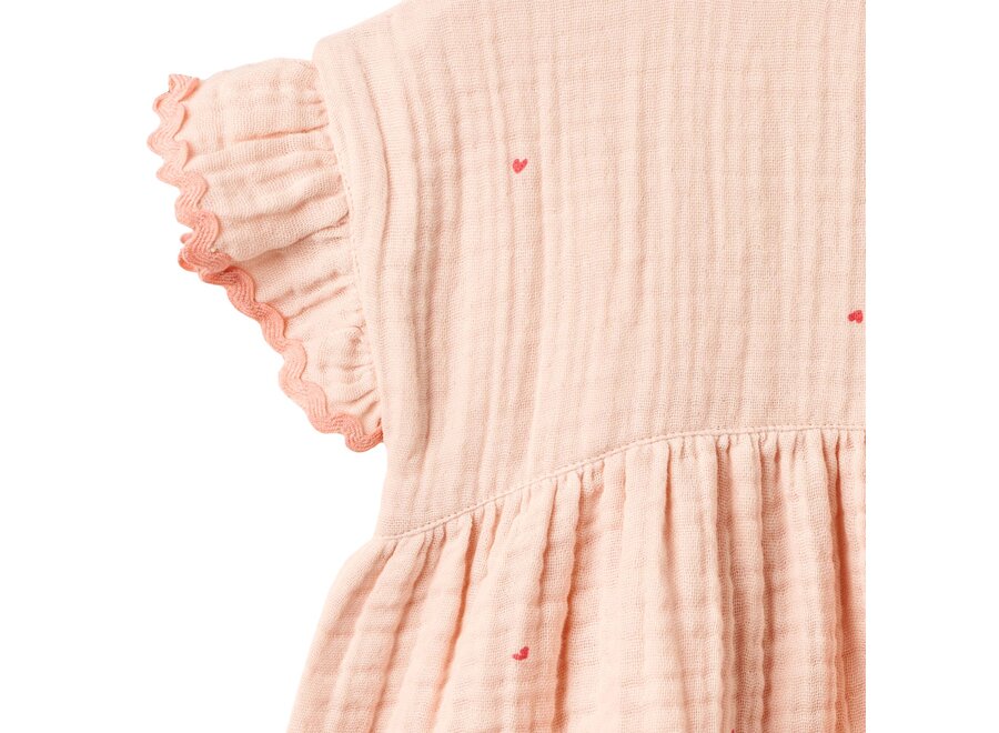 Wheat Dress Thit Powder Hearts