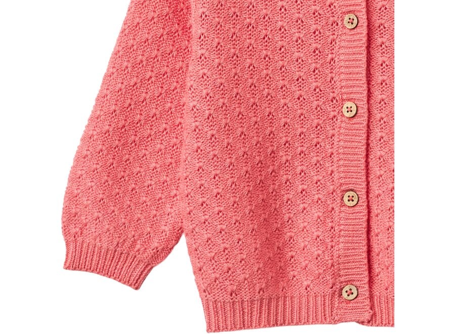 Wheat Knit Cardigan Magnella Coral