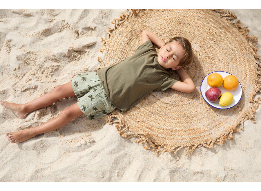 Pu Shorts Woven Texture