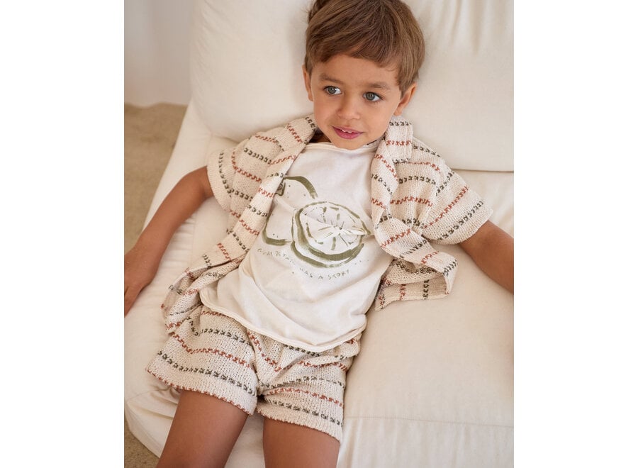 Pu Shorts Striped Sew