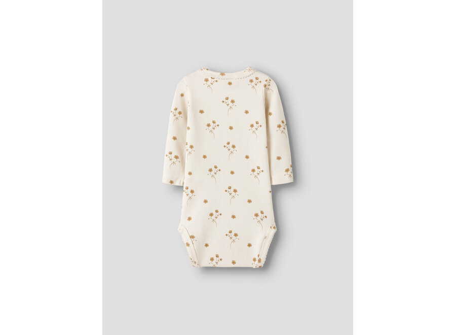 Lil' Atelier Layo Sig Ls Slim Body Coconut Milk Flower Yellow
