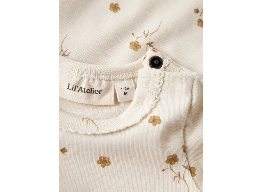 Lil' Atelier Layo Sig Ls Slim Body Coconut Milk Flower Yellow